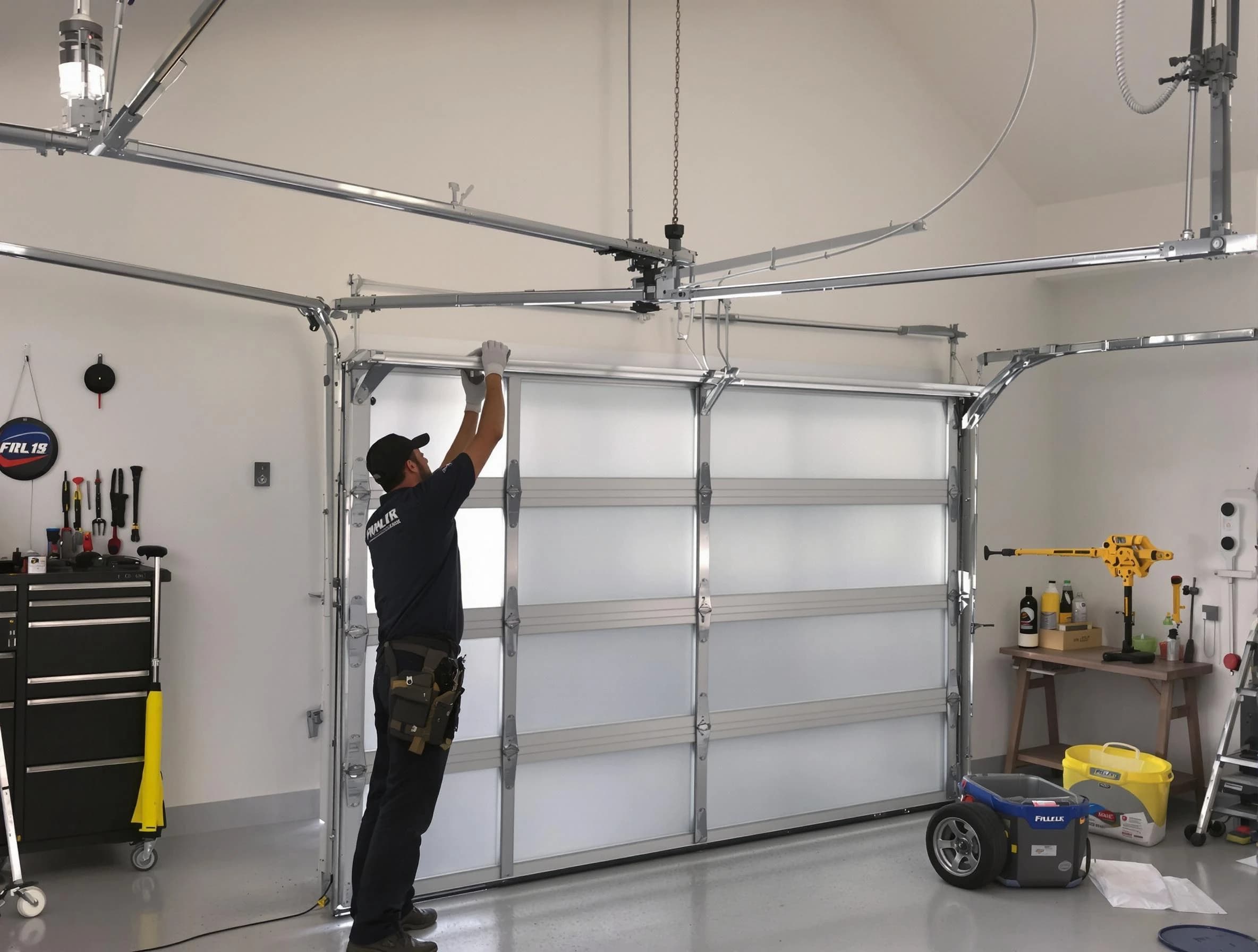Cranston Garage Door Repair certified team performing precision garage door installation in Cranston
