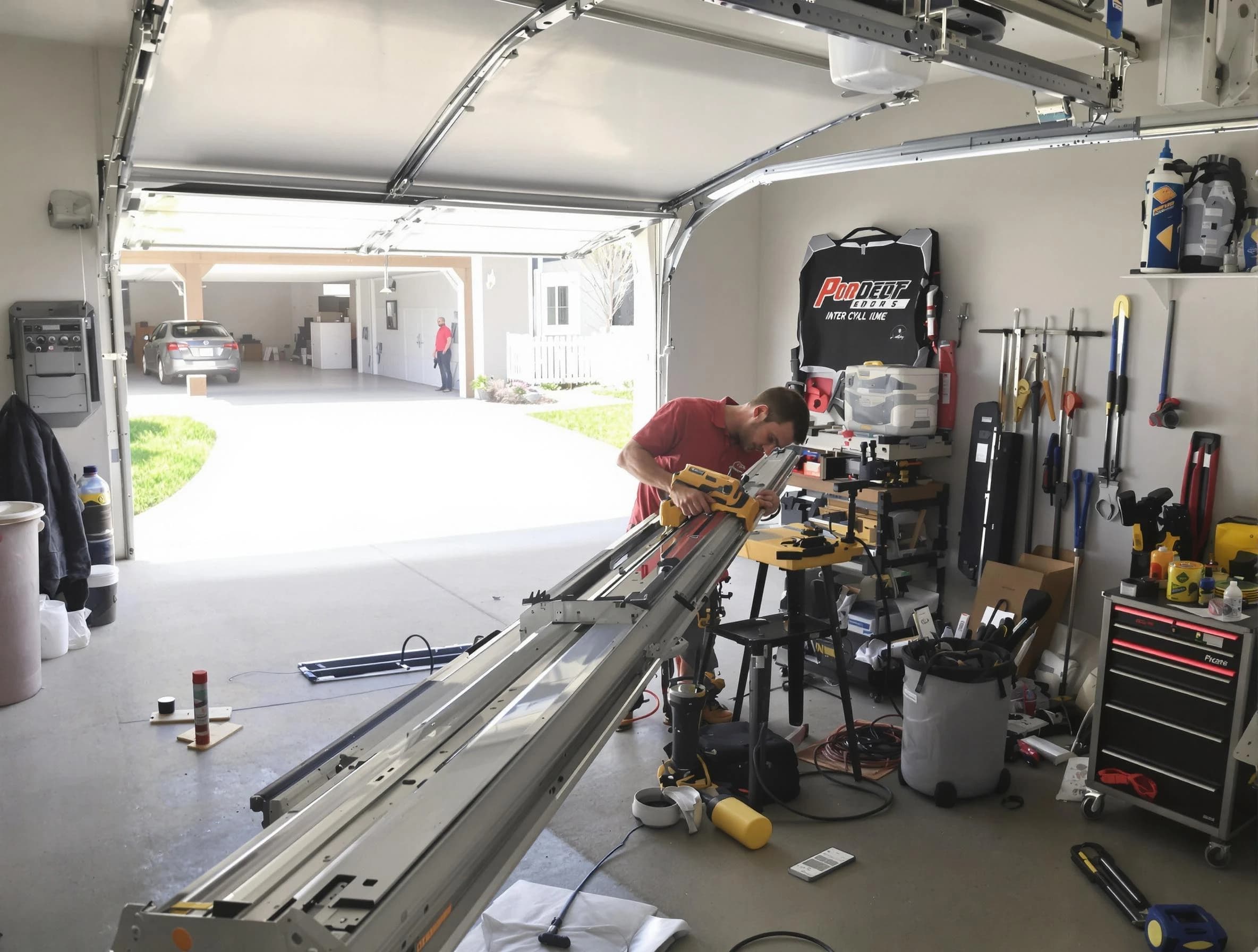 Cranston Garage Door Repair expert performing track repair in Cranston