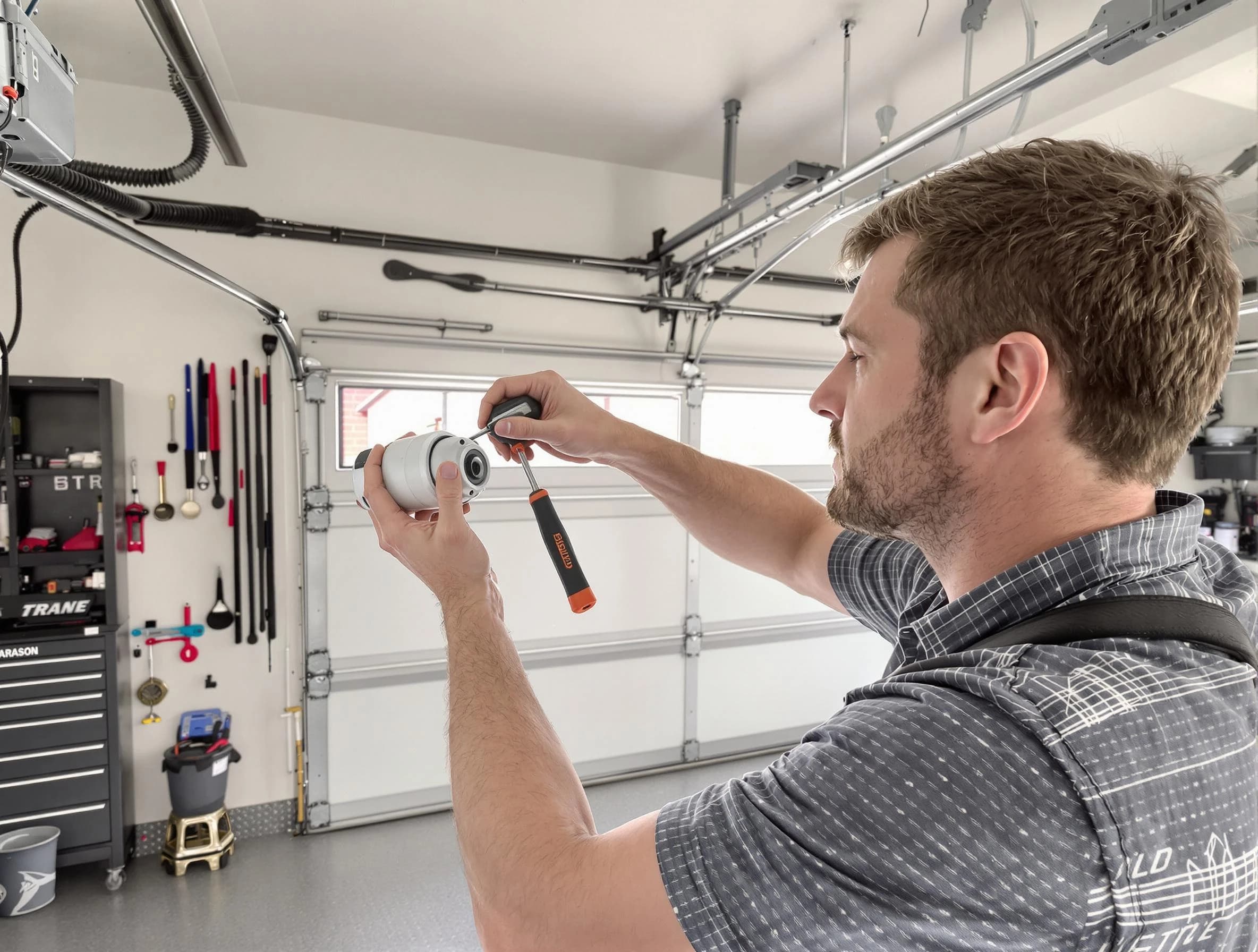 Garage door opener repair service by Cranston Garage Door Repair in Cranston