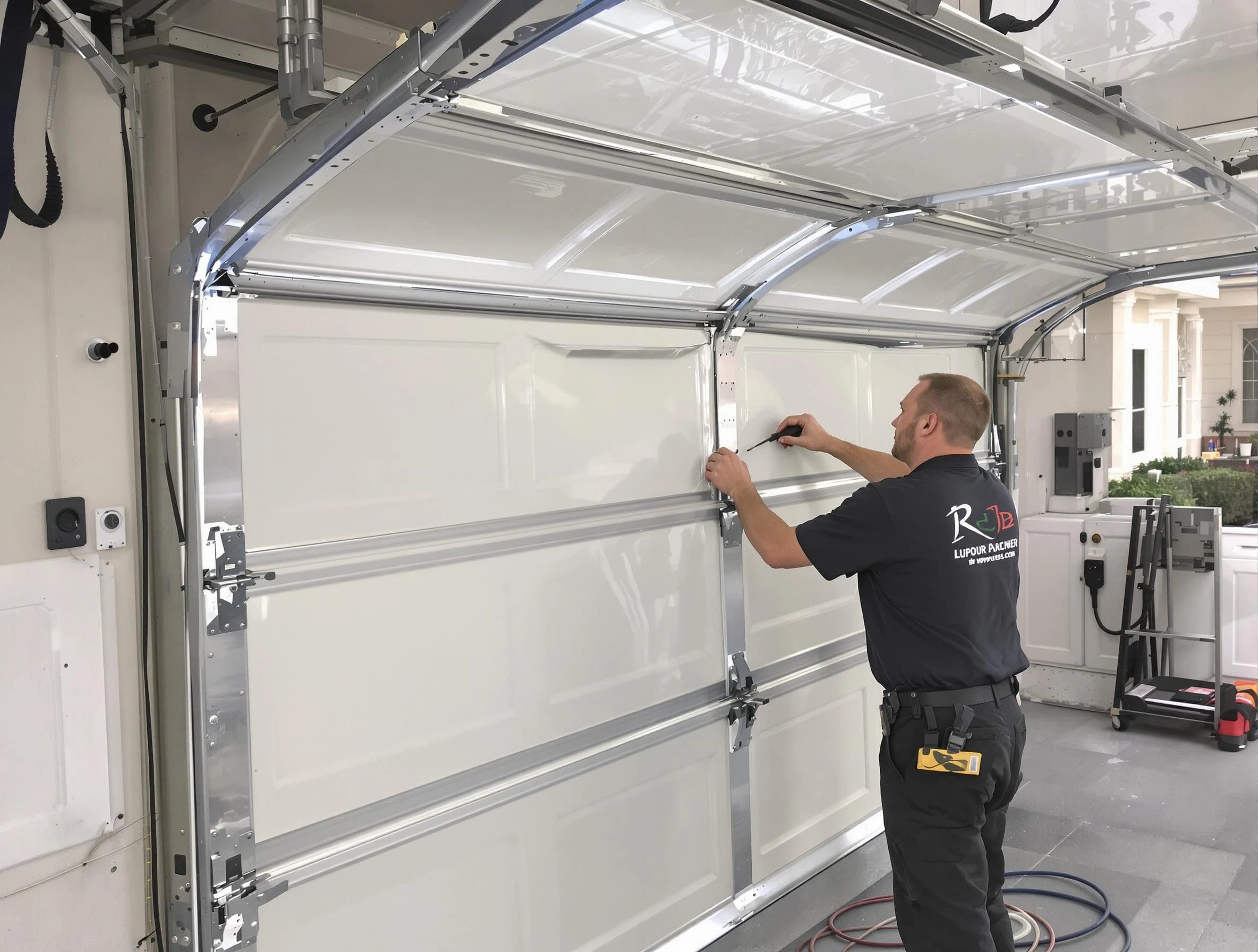 Cranston Garage Door Repair professional performing panel repair in Cranston