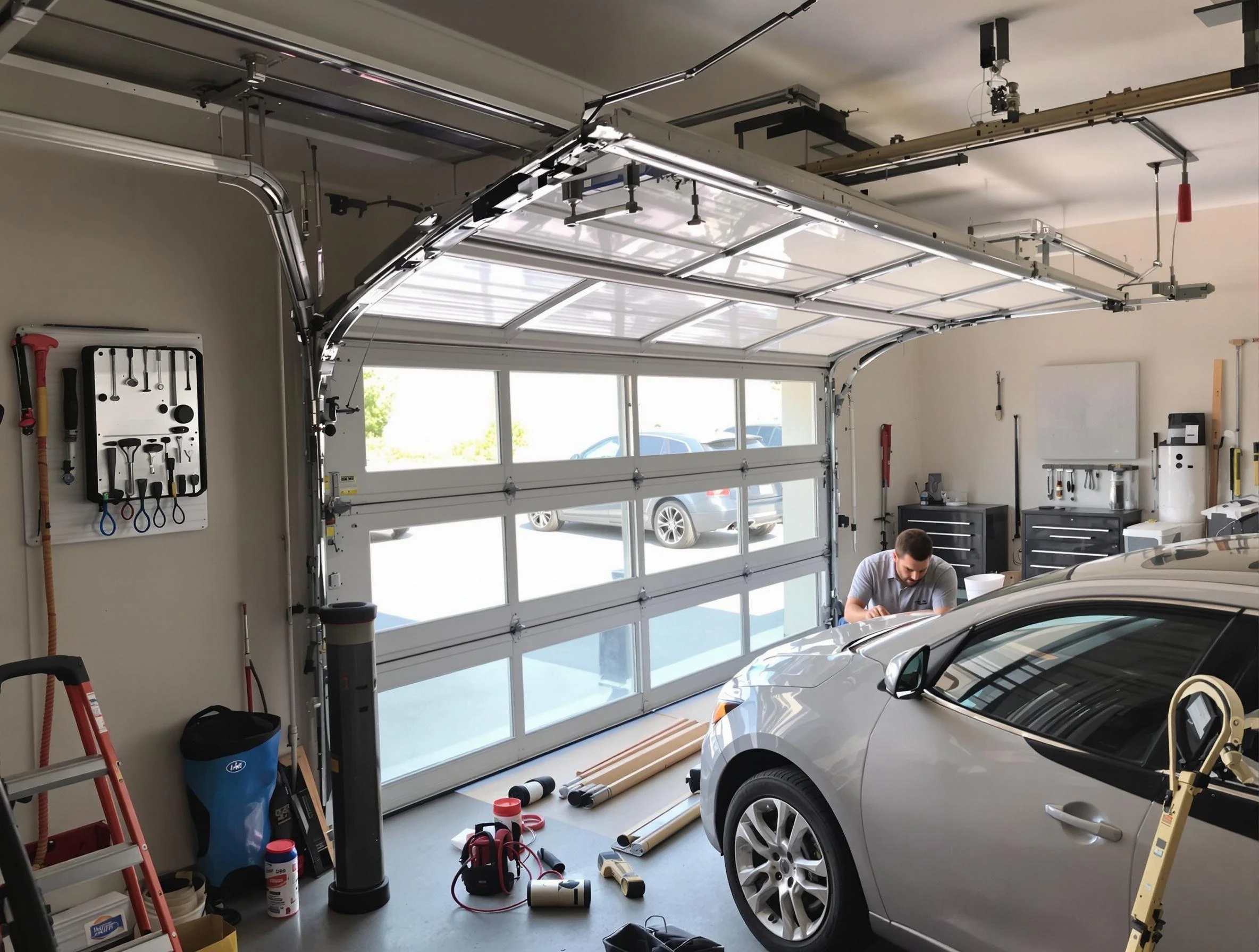 Garage door noise reduction service by Cranston Garage Door Repair in Cranston
